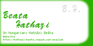 beata hathazi business card