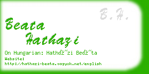 beata hathazi business card